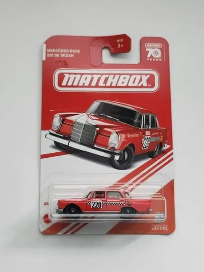 Matchbox 2023 Target Red Edition 4 of 6 Mercedes-Benz 220 SE Sedan red HMB64 at JTC Collectibles
