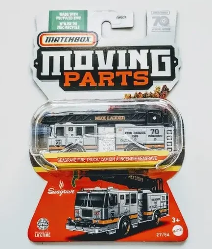 Matchbox 2023 Moving Parts 27 of 54 Seagrave Firetruck gray 70th special edition HLG12 at JTC Collectibles