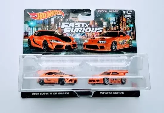 Hot Wheels 2023 Car Culture 2 Packs - Fast & Furious 2021 Toyota GR Supra - Toyota Supra HKF54