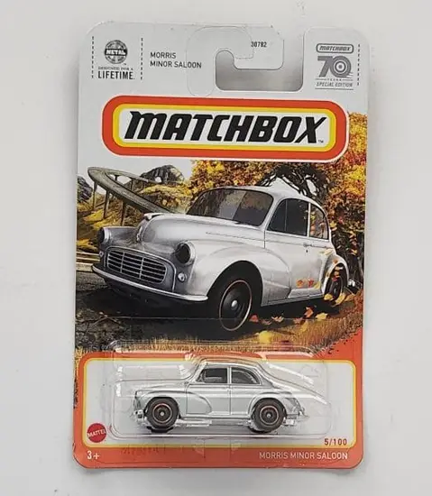 Matchbox 2023 5 of 100 MBX highway Morris Minor Saloon gray 70th edition HYC07 at JTC Collectibles
