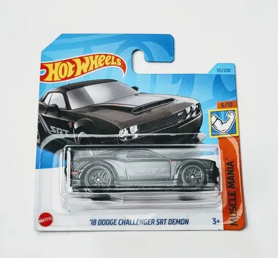 Hot wheels 2023 Muscle Mania 6 of 10 - 2018 Dodge Challenger SRT Demon black short card HKK90
