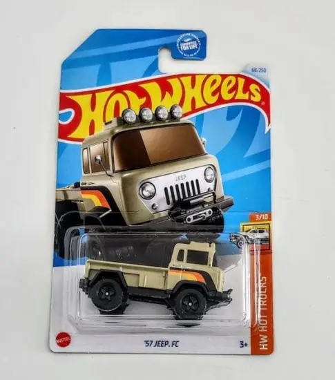 Hot Wheels 2024 HW Hot Trucks 3 of 10 - 1957 Jeep FC beige HTC30