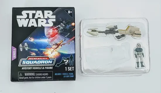 Star Wars Micro Galaxy Squadron Mystery Scout Class Series 5 #0095 Ava Speeder Bike with Imperial Trooper