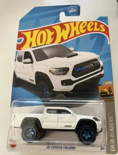 Hot Wheels 2023 Baja Blazers 4 of 10 - 2020 Toyota Tacoma white short card HKG75