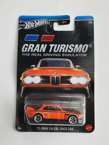 Hot Wheels Silver line 2024 Gran Turismo 1 of 5 - 1973 BMW 3.0 CSL Race Car orange HRV67