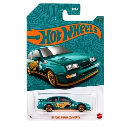 Hot wheels 2024 56th anniversary series mix 2 - 1 of 6 - 1987 Ford Sierra Cosworth teal green/chrome HVX04