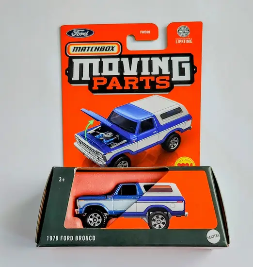 Matchbox 2024 Moving Parts 23 of 54 - 1978 Ford Bronco blue HVM87