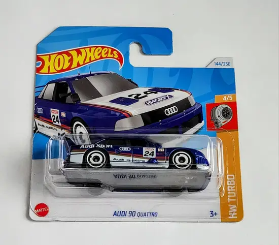 Hot wheels 2024 HW Turbo 4 of 5 Audi 90 Quattro blue short card HTC64