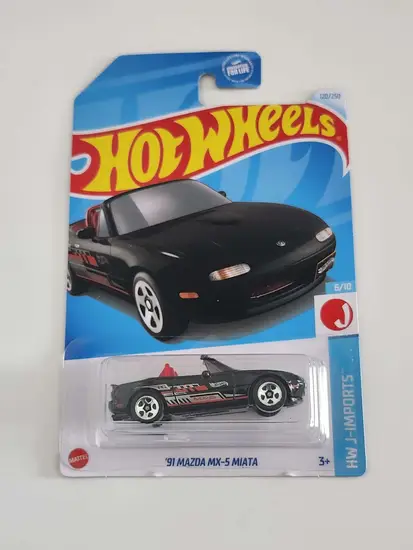 Hot wheels 2024 HW J-imports 6 of 10 - 1991 Mazda Mx-5 Miata black HTC47