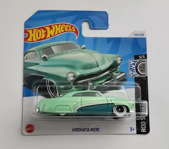 Hot wheels 2024 Rod Squad 5 of 5 Hirohata Merc Sea Foam green short card HRY69