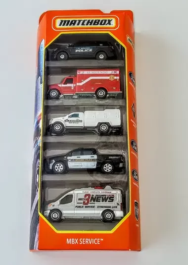 Matchbox 2022 5 pack MBX Service - El Segundo Public Service Vehicles HFH14