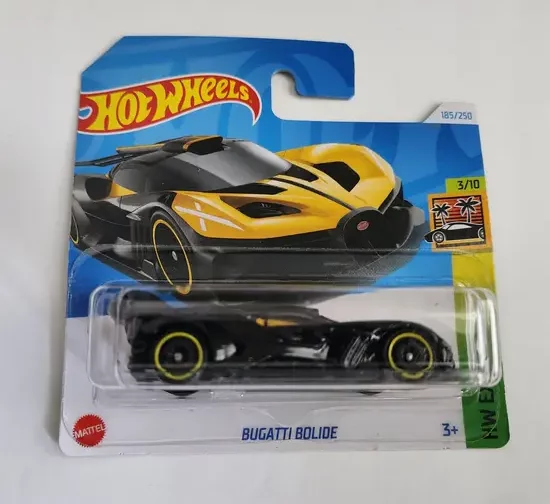 Hot Wheels 2024 HW Exotics 3 of 10 Bugatti Bolide black/yellow HTC22 short card