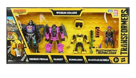 Transformers Buzzworthy Bumblebee Worlds Collide 4 pack. Complete at JTC Collectibles