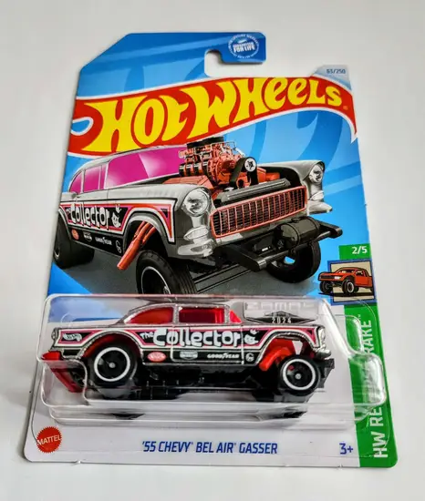Hot wheels 2024 HW Reverse Rake 2 of 5 1955 Chevy Bel-Air Gasser Zamac HTF51