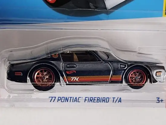 Hot Wheels 2024 Muscle Mania 4 of 5 1977 Pontiac Firebird T/A (Trans-Am) black  Super Treasure Hunt HTF40 w/ protector - Image 2