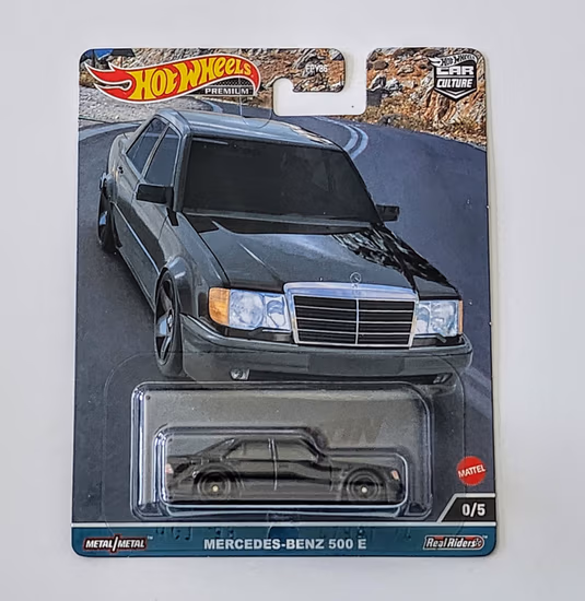 Hot wheels 2023 Car Culture Canyon Warriors 0 of 5 Mercedes-Benz 500 E chase black  HKC57