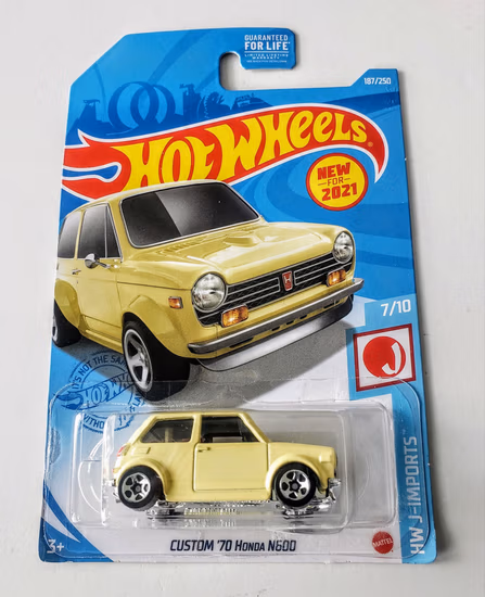 Hot Wheels 2021 HW J-Imports 7 of 10 Custom 1970 Honda N600 Yellow GRX33