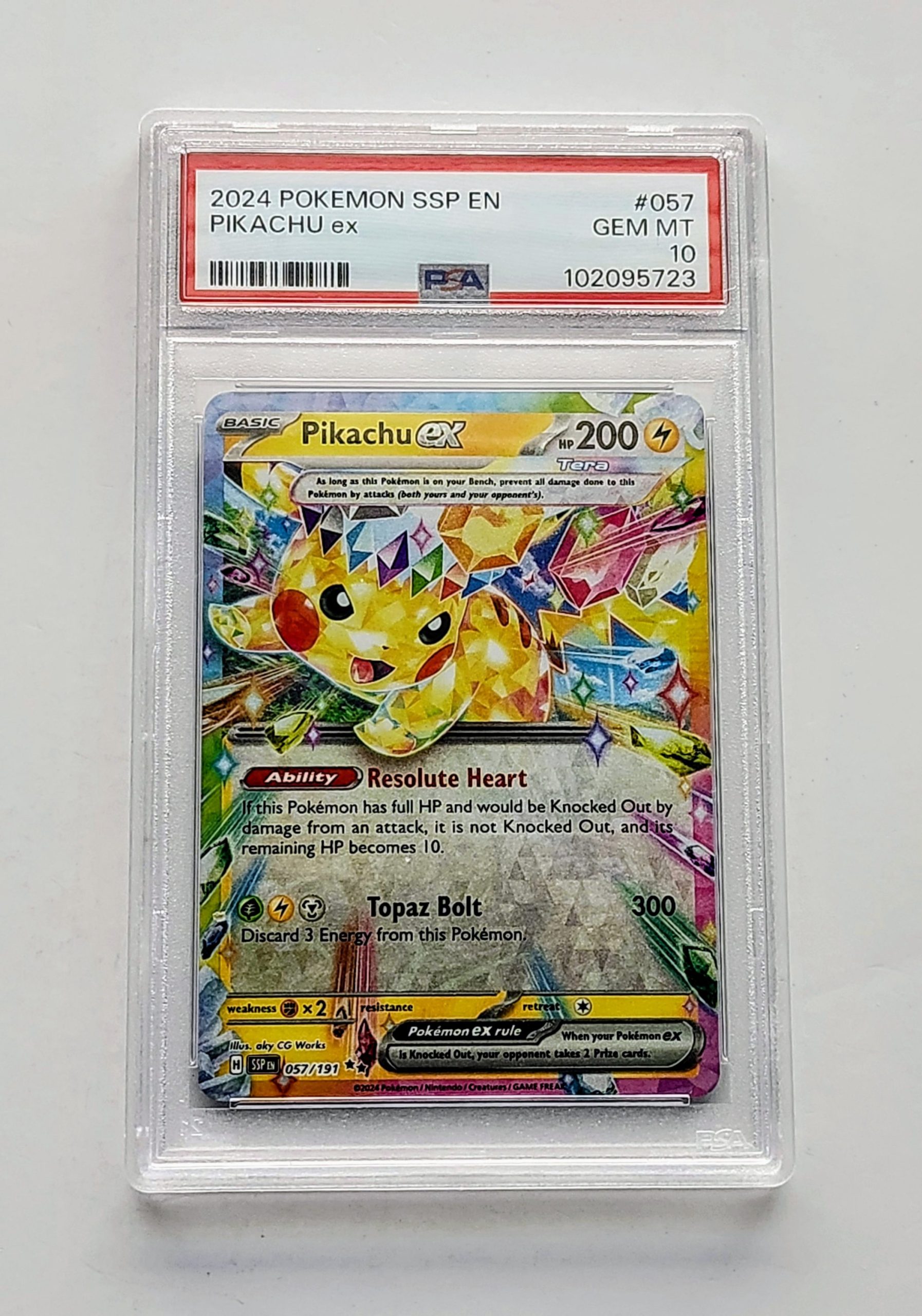 Pokemon Surging sparks #57 Pikachu EX graded PSA 10 Pokemon Surging sparks #57 Pikachu EX graded PSA 10