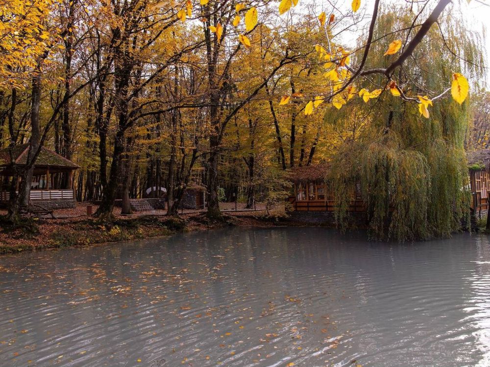 Scenic natural landscapes along the route from Baku to Gabala in Azerbaijan