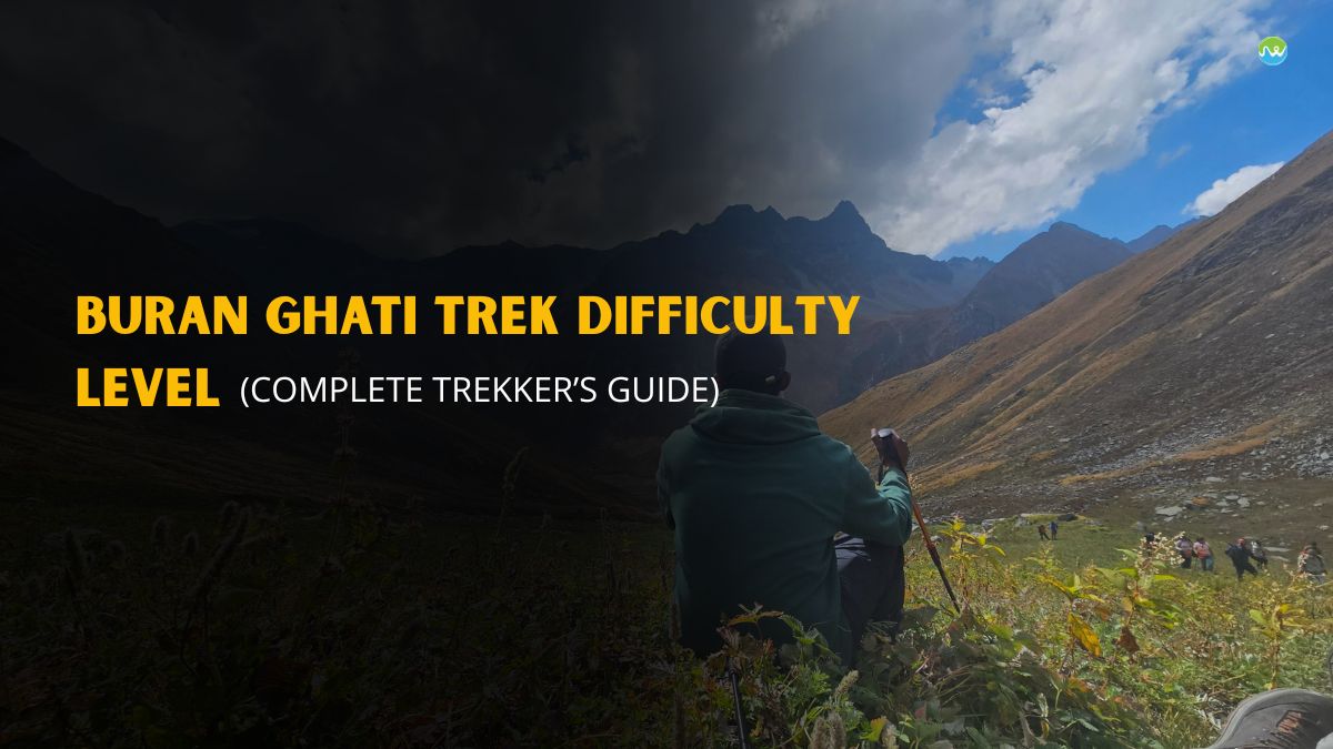 A trekker enroute Buran Ghati