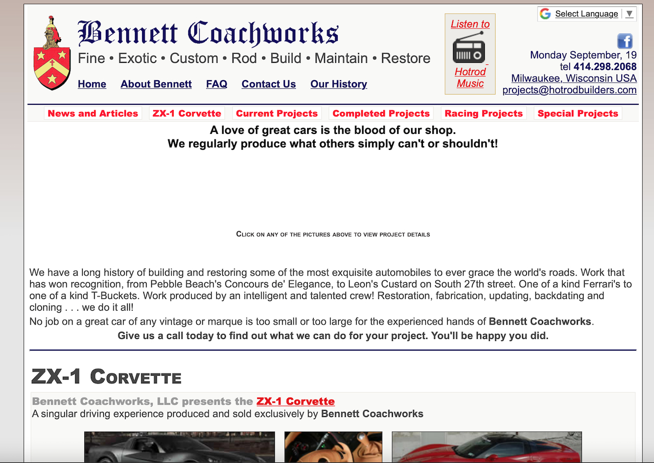 Bennett Coachworks Website