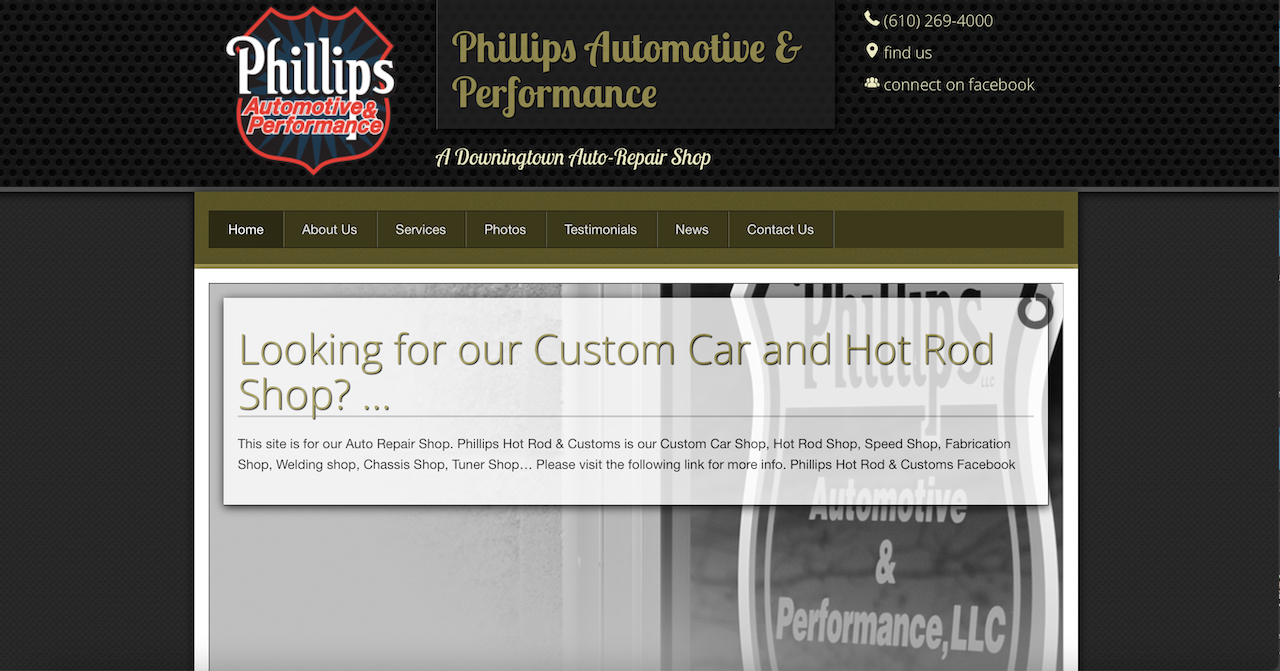 Phillips Hot Rod and Custom Website
