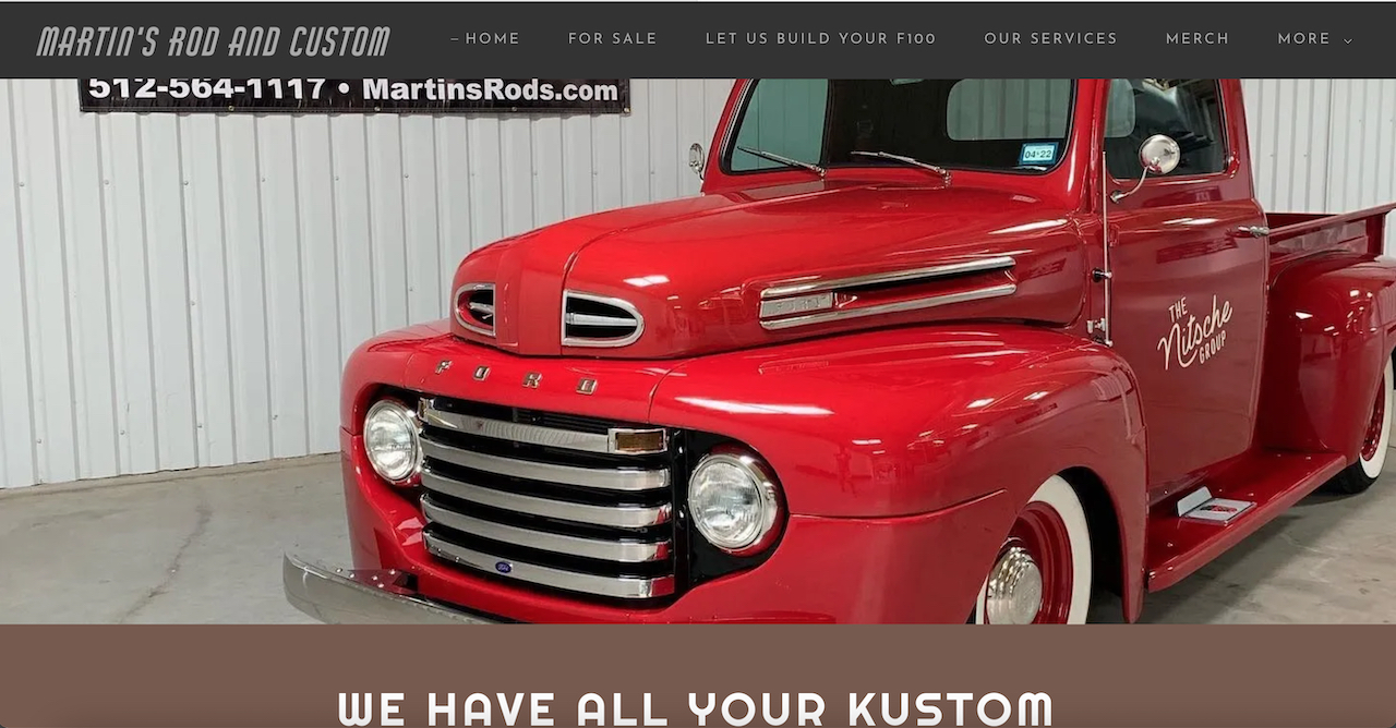 Martin’s Rod and Custom Website