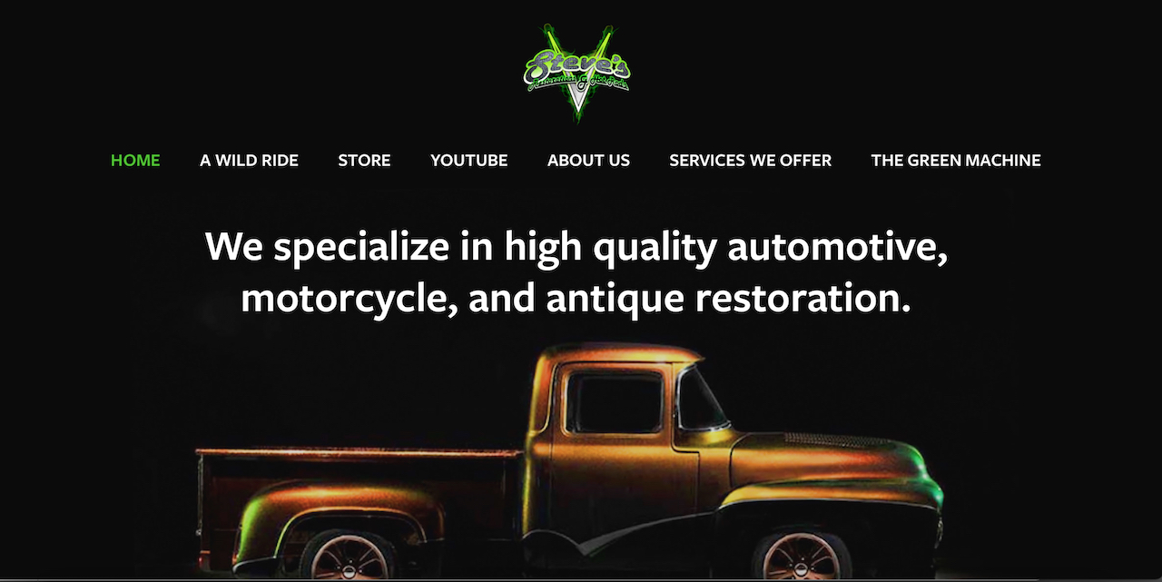 Steve’s Restorations and Hot Rods Website