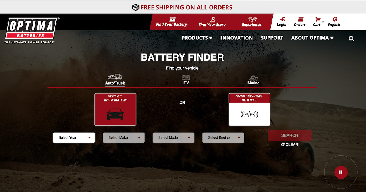 Optima Batteries Website