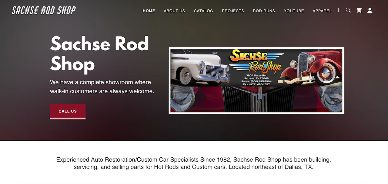 Sachse Rod Shop Website