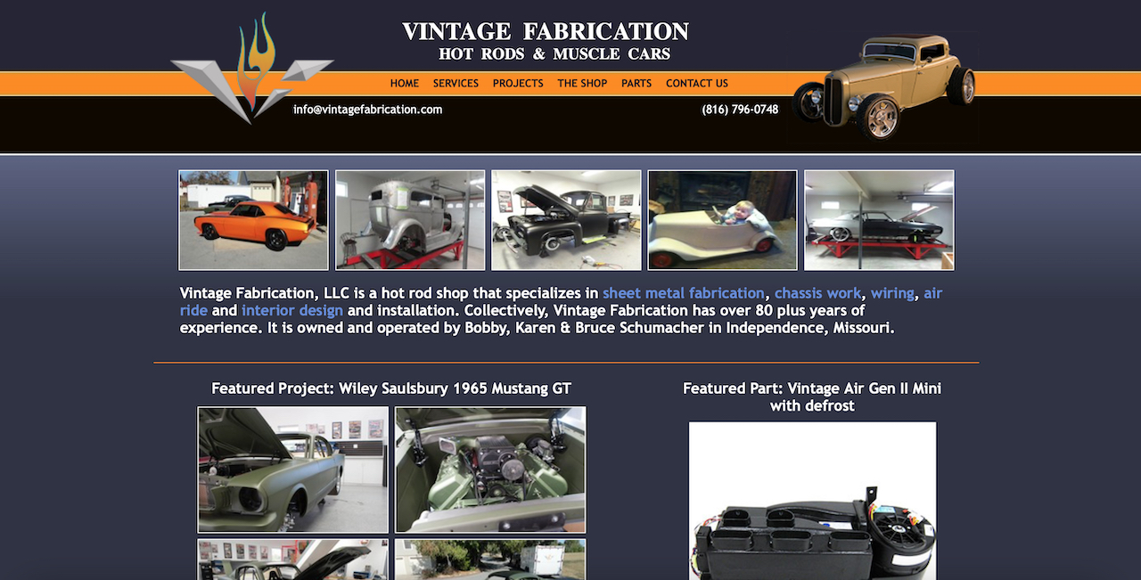 Vintage Fabrication Website