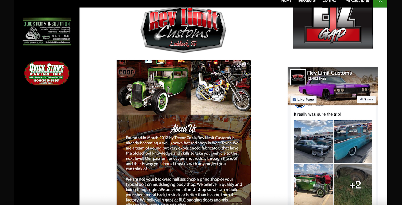 Rev Limit Customs Website