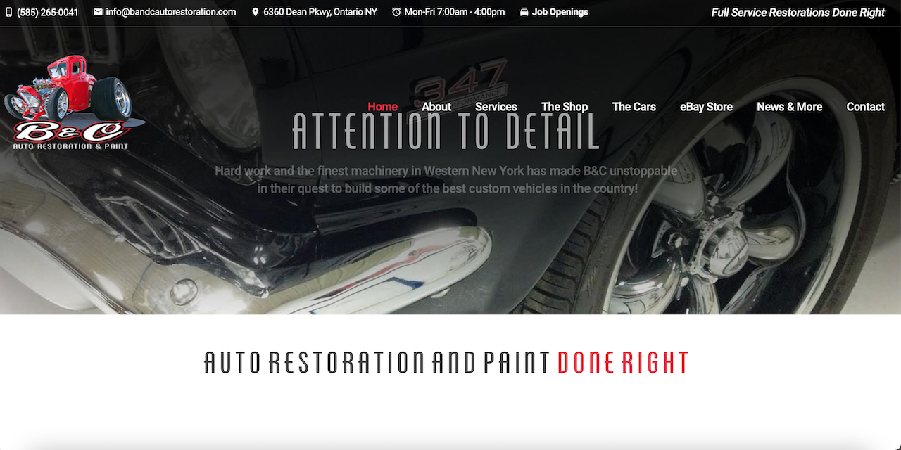 B&C Auto Restoration & Paint Website