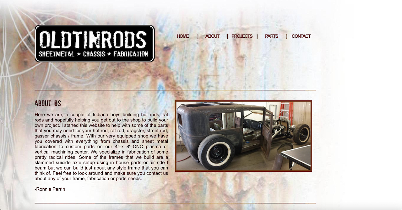 Old Tin Rods Website