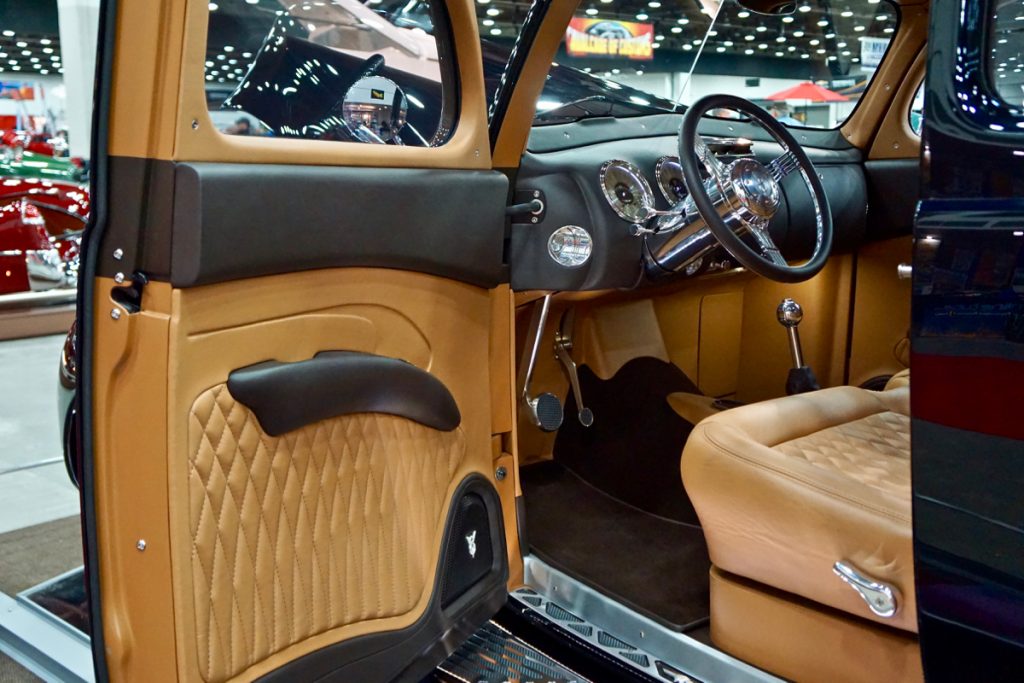 Interior of Detroit Great 8 Finalist 1940 Ford Opera Coupe Farrell Creations & Restorations