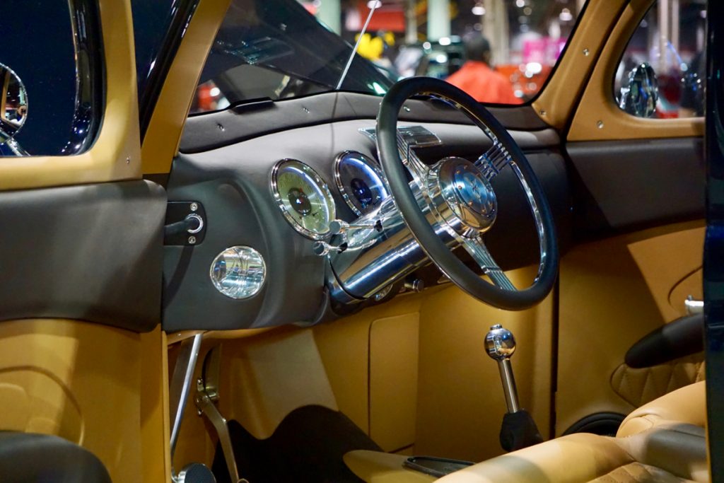 Interior of Detroit Great 8 Finalist 1940 Ford Opera Coupe Farrell Creations & Restorations