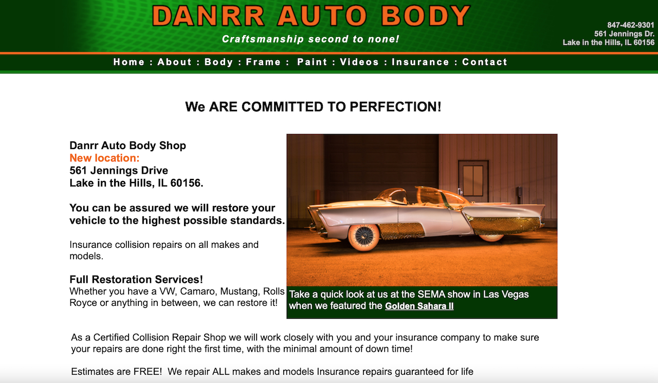 DANRR Auto Body Website