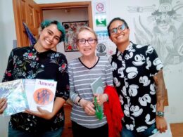 De Izq a der: Tlalli Avila, Rosamaría Roffiel, Sheila P. L. Cifuentes