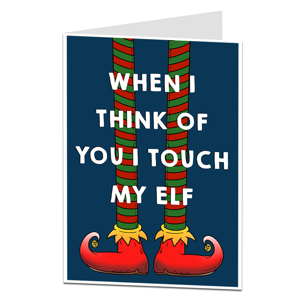 Funny Rude Elf Christmas Card Lima Lima Cards