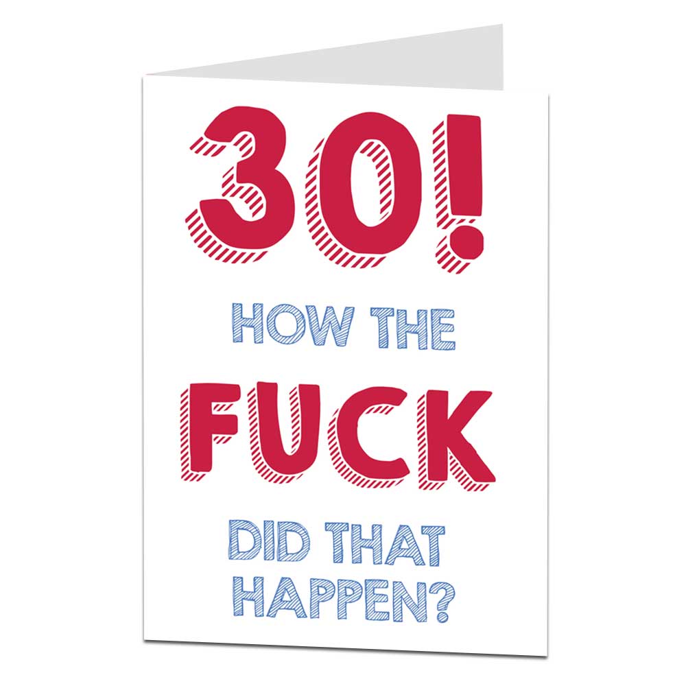 funny adult 30th birthday card