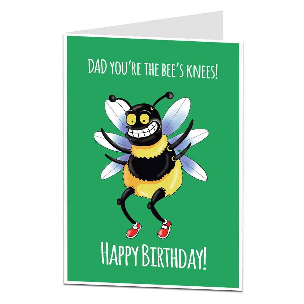 dad birthday card bees knees funny quirky limalima