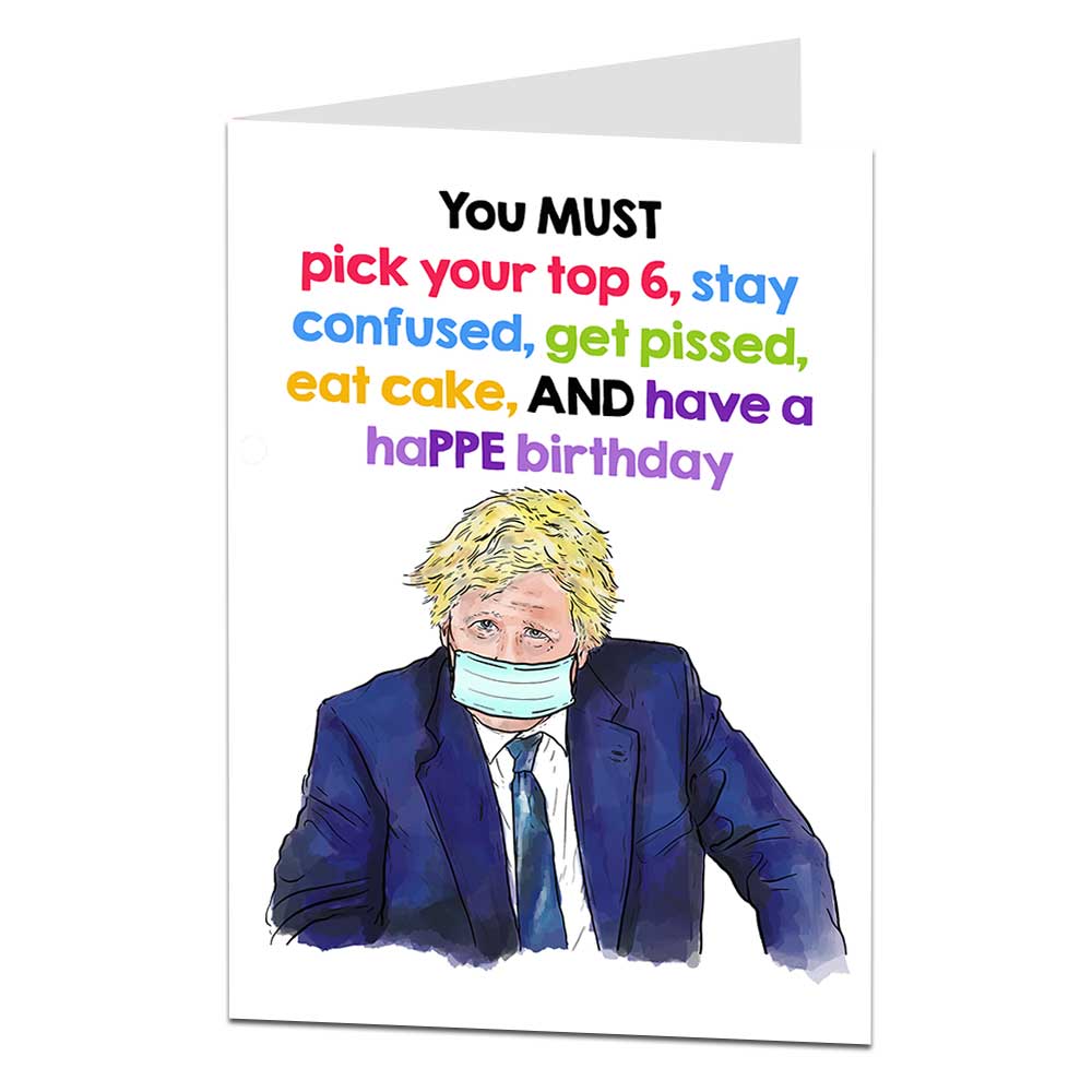 Funny Birthday Card For Men And Women Boris Johnson Lockdown Design Ebay