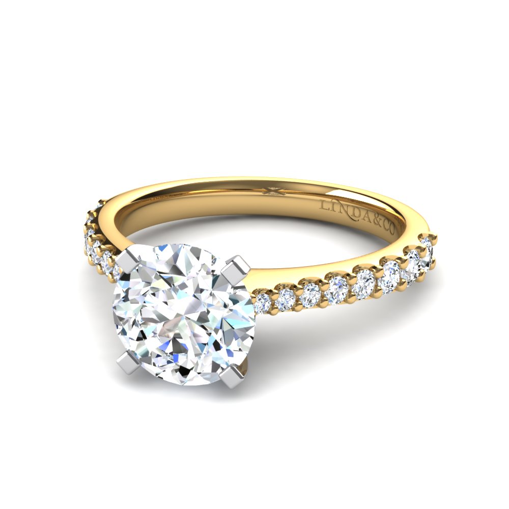 Belise Classic 2 Tone Diamond Ring - Linda & Co