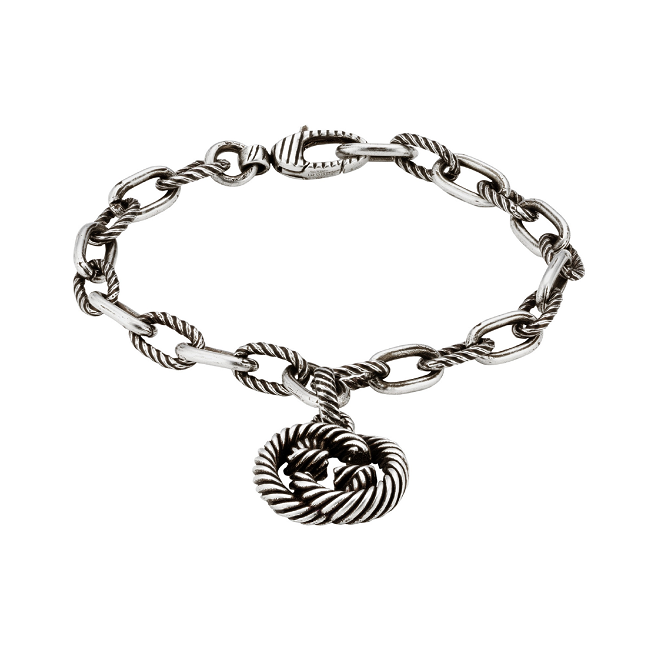 gucci britt silver double g bracelet