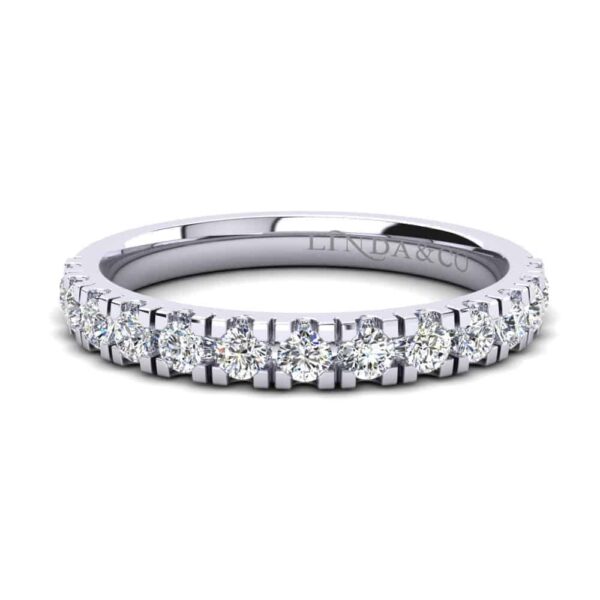 Diamond Essentials 18k White Gold Claw Set Band_0