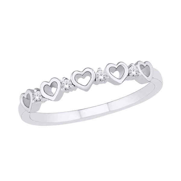 White Gold Diamond Heart Ring_0
