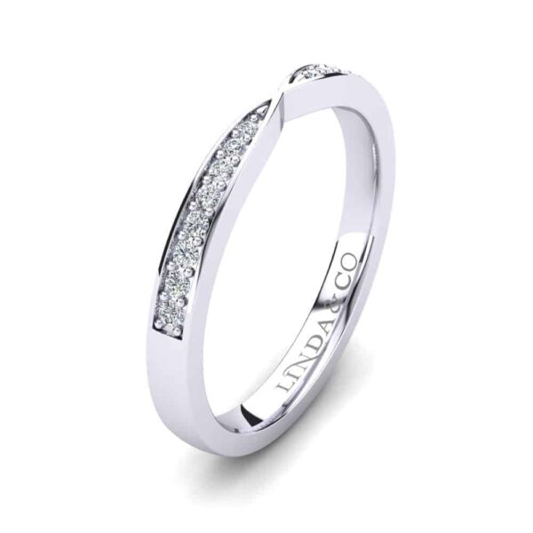 Diamond Essentials 18k White Gold Pinched Pave Set Band_1