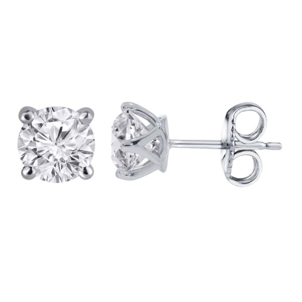 14k White Gold Claw Stud Earrings 1.00ct_0