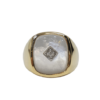 9ct yellow gold Mother of Pearl and Diamond Signet ring_0