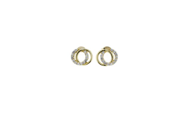 9k Yellow Gold Circle Studs_0